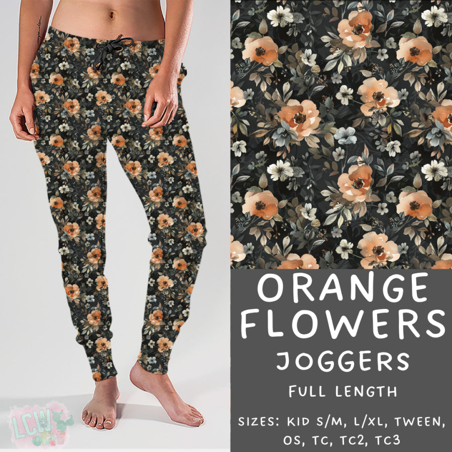 Preorder Custom Styles - Orange Flowers - Closes 10 Mar - ETA early Jun 2025 Leggings