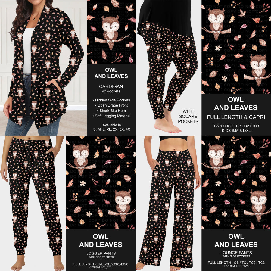 Preorder Custom Styles - Owl and Leaves - Closes 23 Sep - ETA late Dec 2025 Loungewear