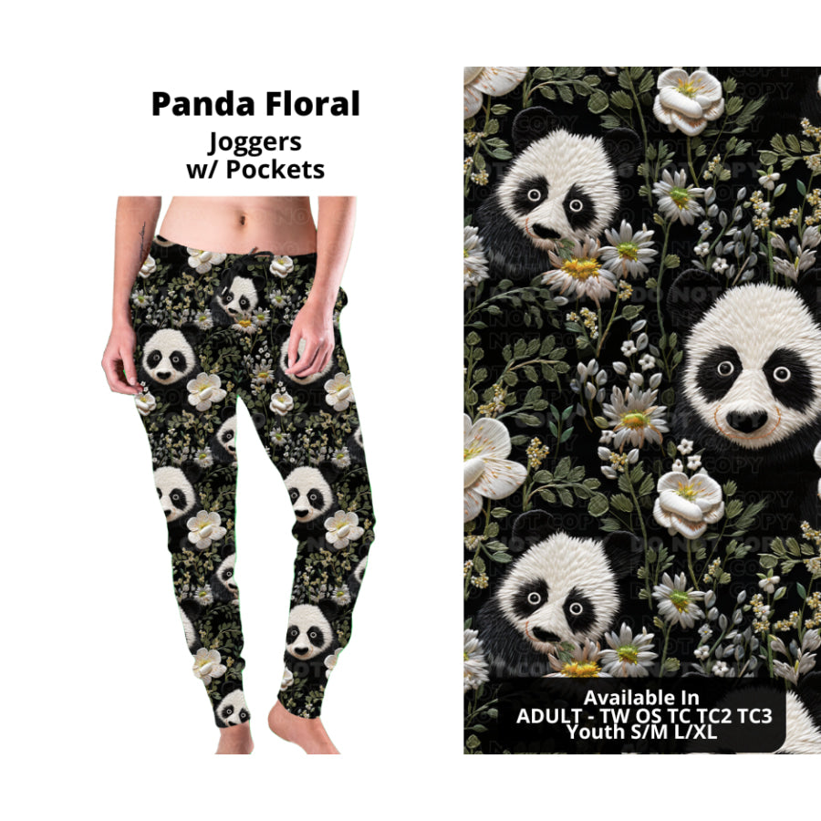 PREORDER Custom Styles - Panda Floral - Closes 14 Oct - ETA early Jan 2024 Leggings