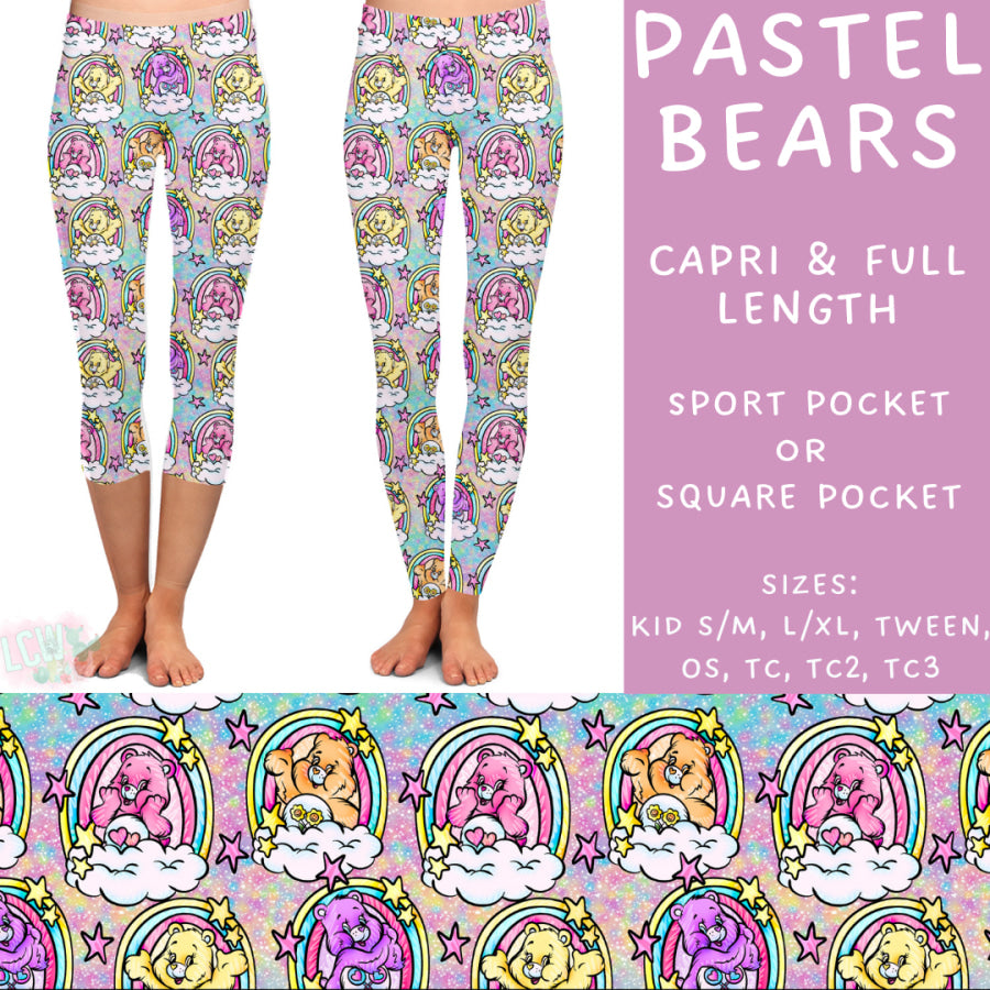 Preorder Custom Styles - Pastel Bears - Closes 3 Mar - ETA late May 2025 Leggings