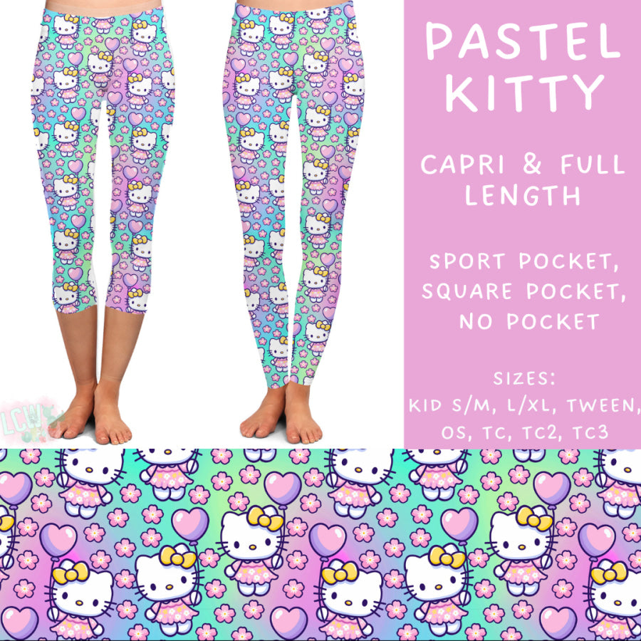 Preorder Custom Styles - Pastel Kitty - Closes 2 Dec - ETA late Feb 2025 Leggings