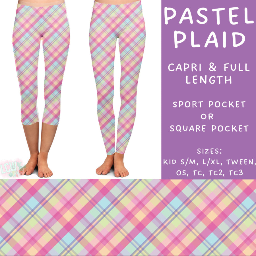 Preorder Custom Styles - Pastel Plaid - Closes 17 Feb - ETA late Apr 2025 Leggings