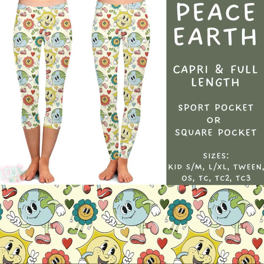 Preorder Custom Styles - Peace Earth - Closes 24 Feb - ETA mid May 2025 Leggings