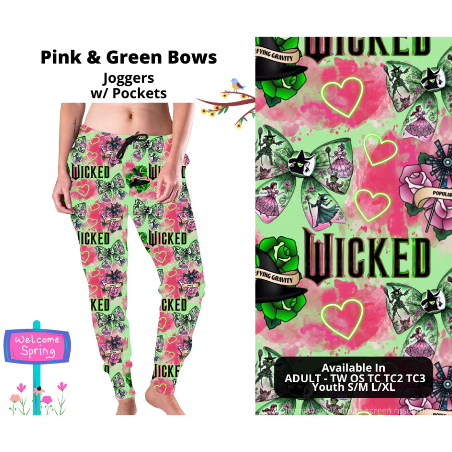 PREORDER Custom Styles - Pink and Green Bows - Closes 20 Jan - ETA late Apr 2025 Leggings