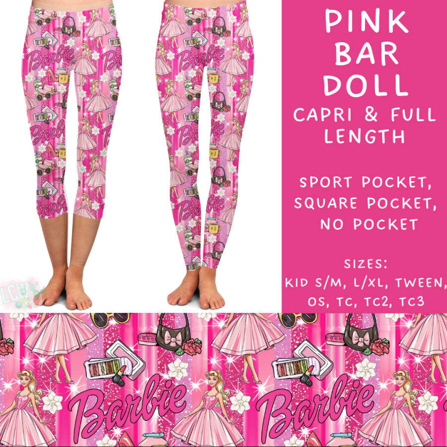 Preorder Custom Styles - Pink Bar Doll - Closes 2 Dec - ETA late Feb 2025 Leggings