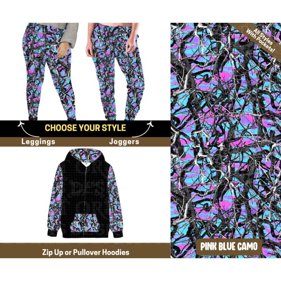 Preorder Custom Styles Pink Blue Camo Closes 12 Sep ETA mid Jan 2026 Leggings