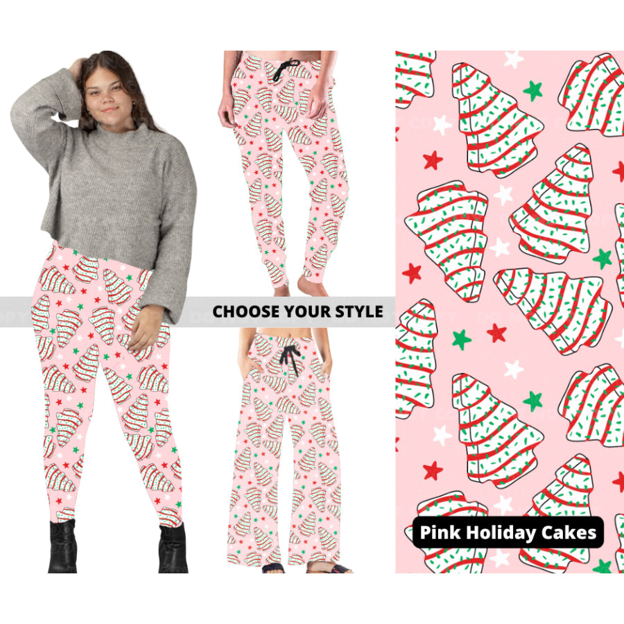 PREORDER Custom Styles - Pink Holiday Cakes - Closes 7 Oct - ETA late Dec 2024 Leggings