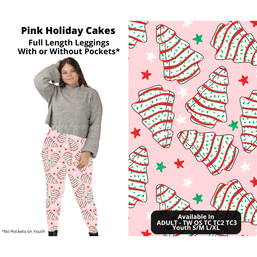 PREORDER Custom Styles - Pink Holiday Cakes - Closes 7 Oct - ETA late Dec 2024 Leggings