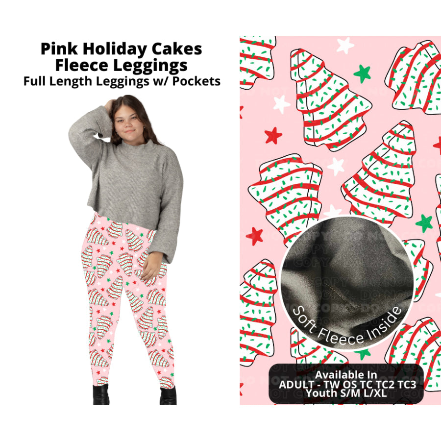 PREORDER Custom Styles - Pink Holiday Cakes - Closes 7 Oct - ETA late Dec 2024 Leggings