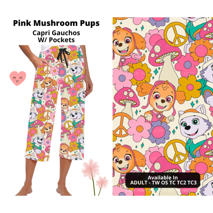 Preorder Custom Styles - Pink Mushroom Pups - Closes 3 Mar - ETA mid Jun 2025 Leggings