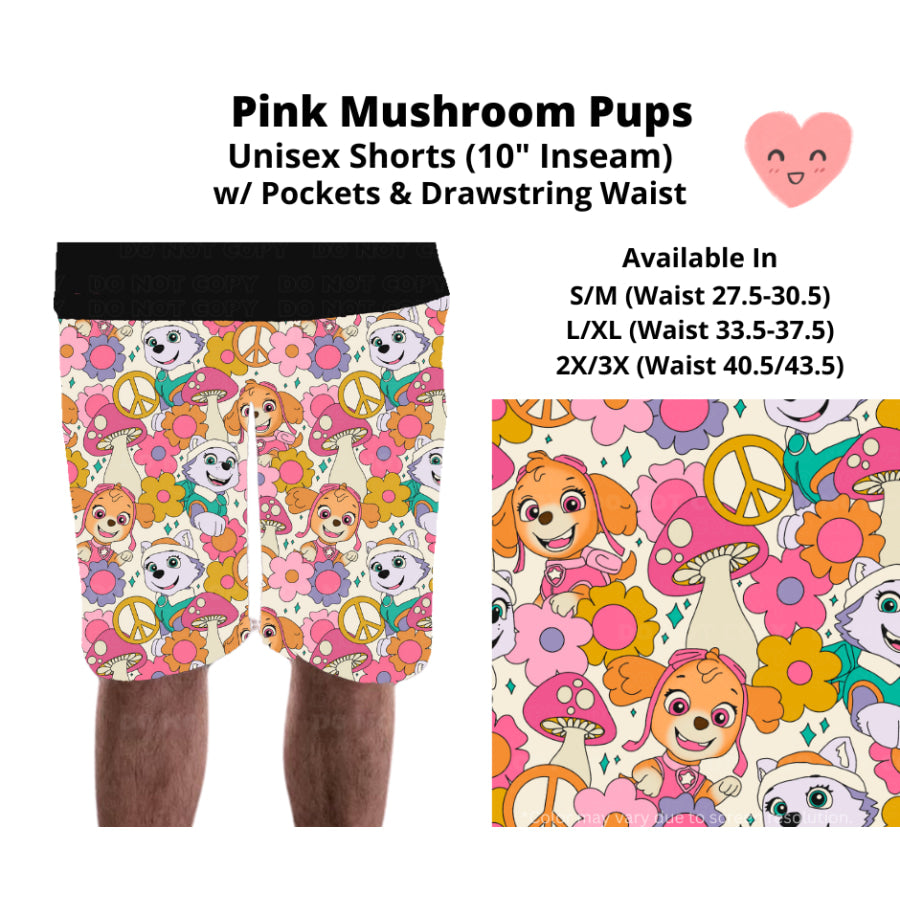 Preorder Custom Styles - Pink Mushroom Pups - Closes 3 Mar - ETA mid Jun 2025 Leggings