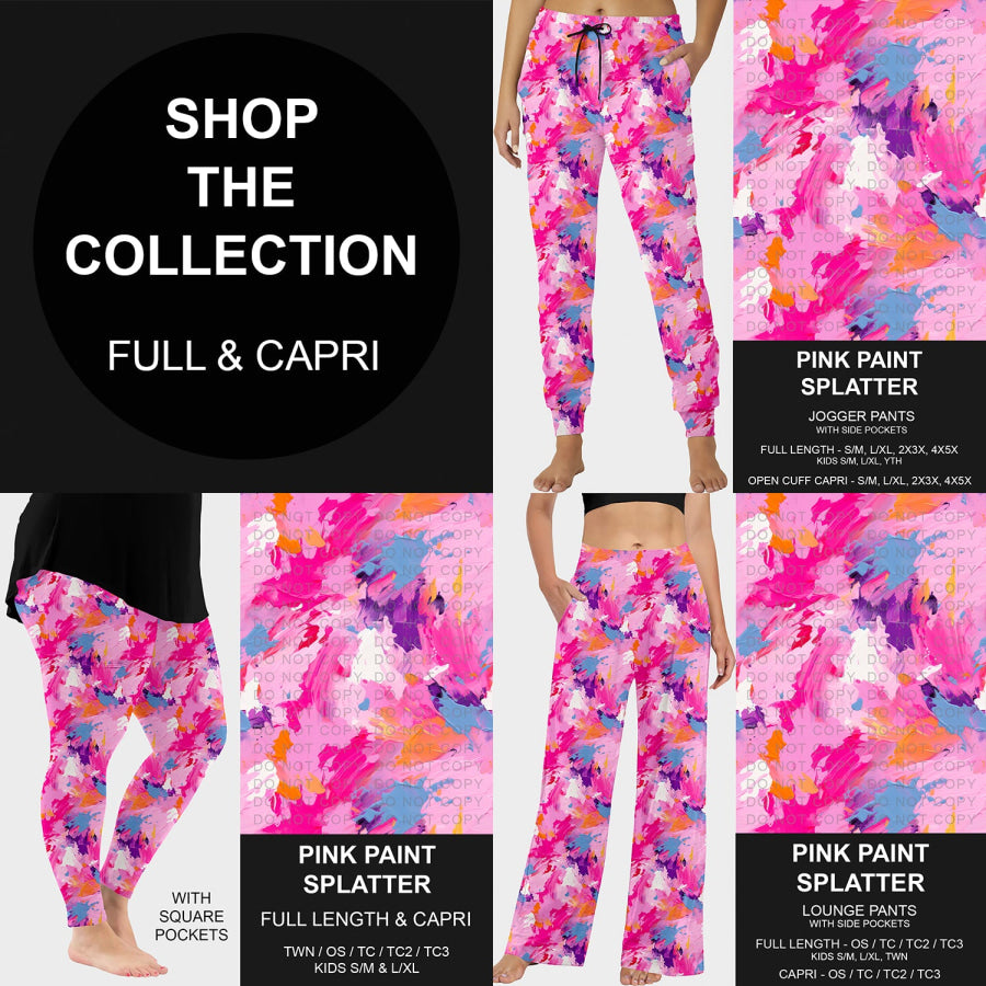 PREORDER Custom Styles - Pink Paint Splatter - Closes 13 May - ETA early Aug 2025 Loungewear