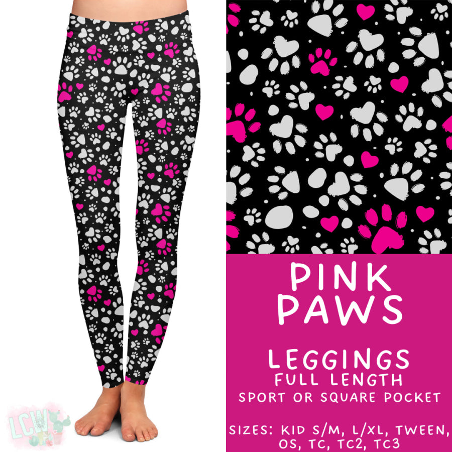Preorder Custom Styles Pink Paws Closes 4 Sep ETA late Nov 2025 Leggings