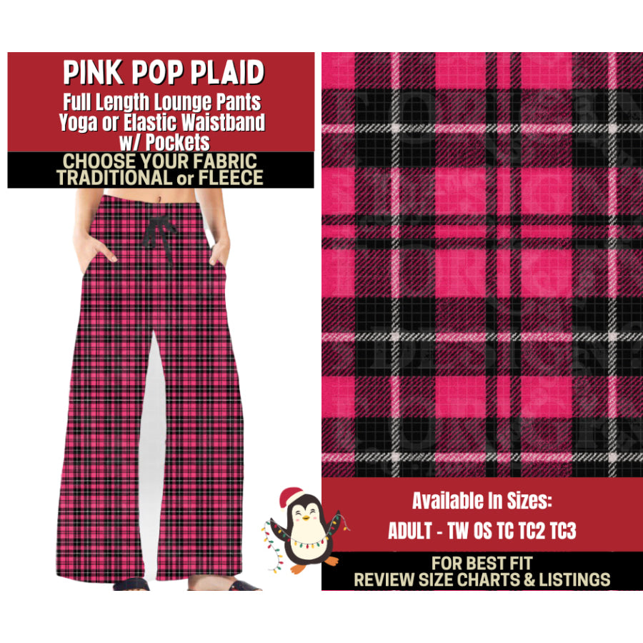 Preorder Custom Styles Pink Pop Plaid Closes 4 Sep ETA early Jan 2026 Leggings