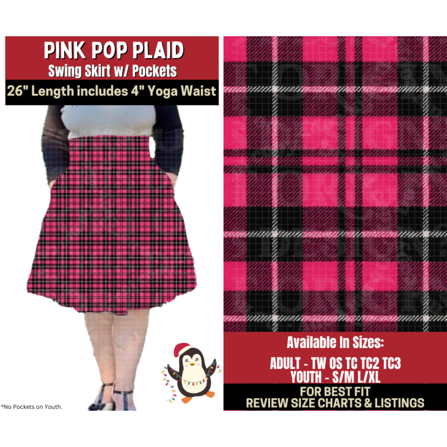 Preorder Custom Styles Pink Pop Plaid Closes 4 Sep ETA early Jan 2026 Leggings