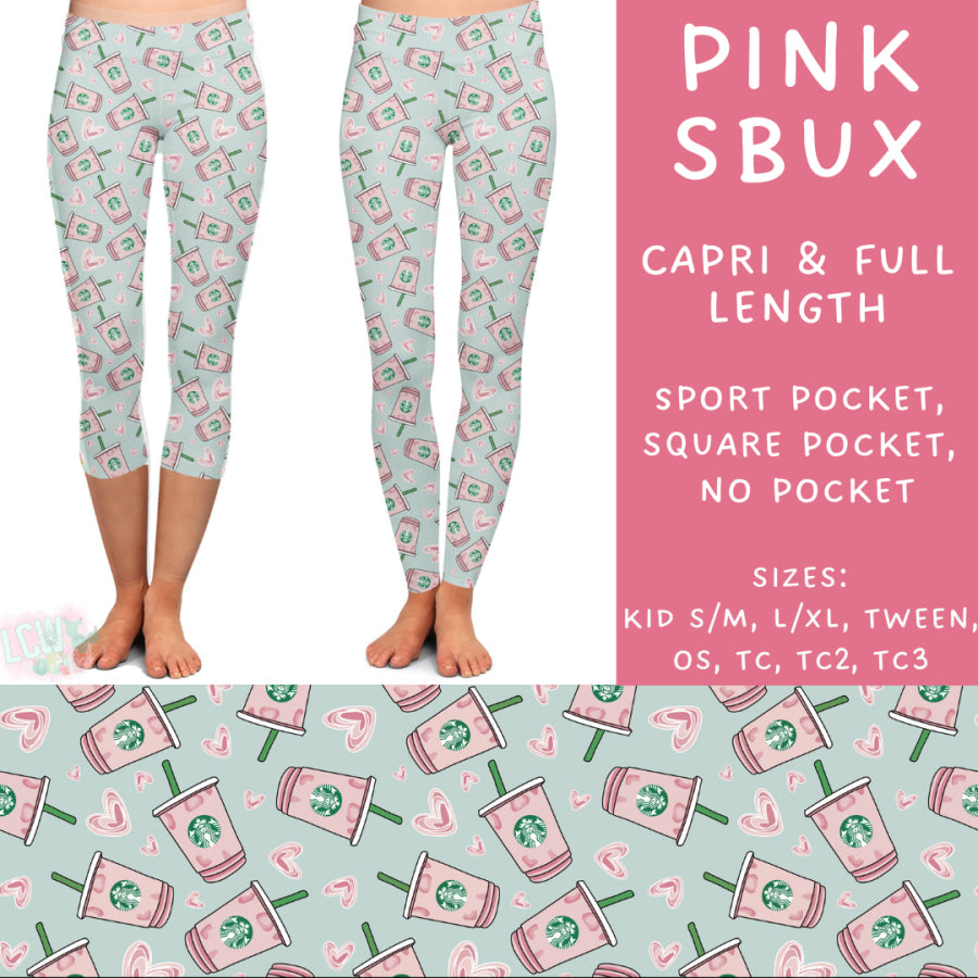 Preorder Custom Styles - Pink Sbux - Closes 22 Jan - ETA late Apr 2025 Leggings