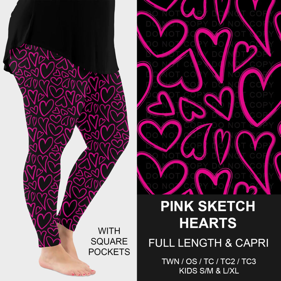 Preorder Custom Styles - Pink Sketch Hearts - Closes 2 Dec - ETA early Mar 2026 Loungewear