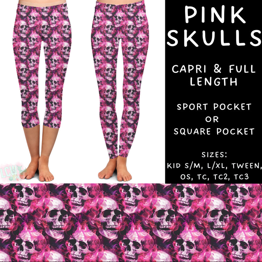 Preorder Custom Styles - Pink Skulls - Closes 10 Mar - ETA early Jun 2025 Leggings