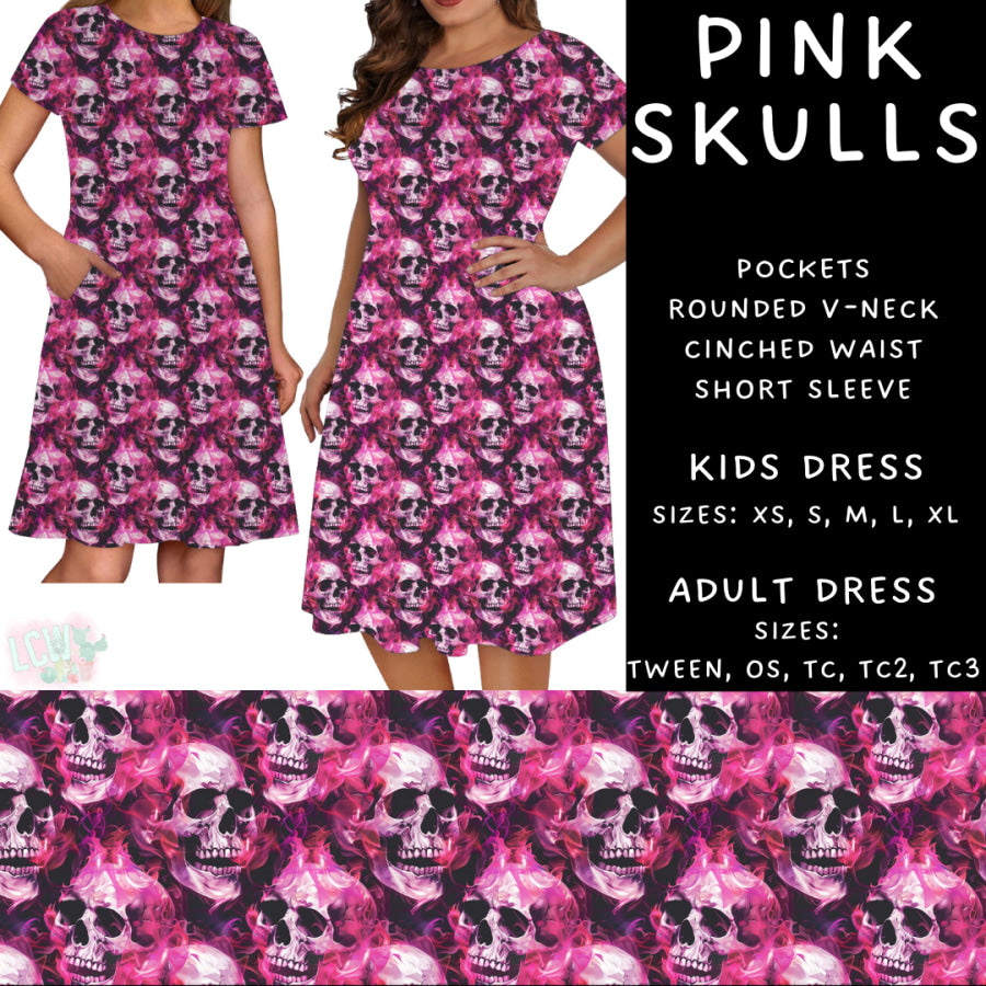 Preorder Custom Styles - Pink Skulls - Closes 10 Mar - ETA early Jun 2025 Leggings