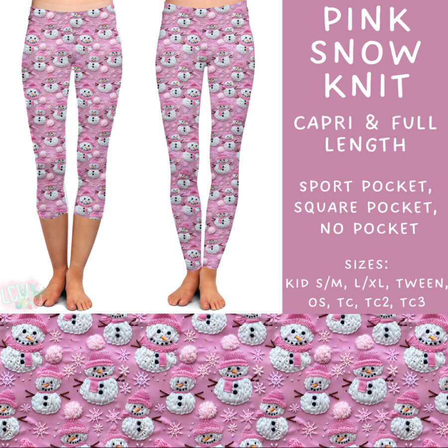 Preorder Custom Styles - Pink Snow Knit - Closes 31 Oct - ETA early Jan 2025 Leggings