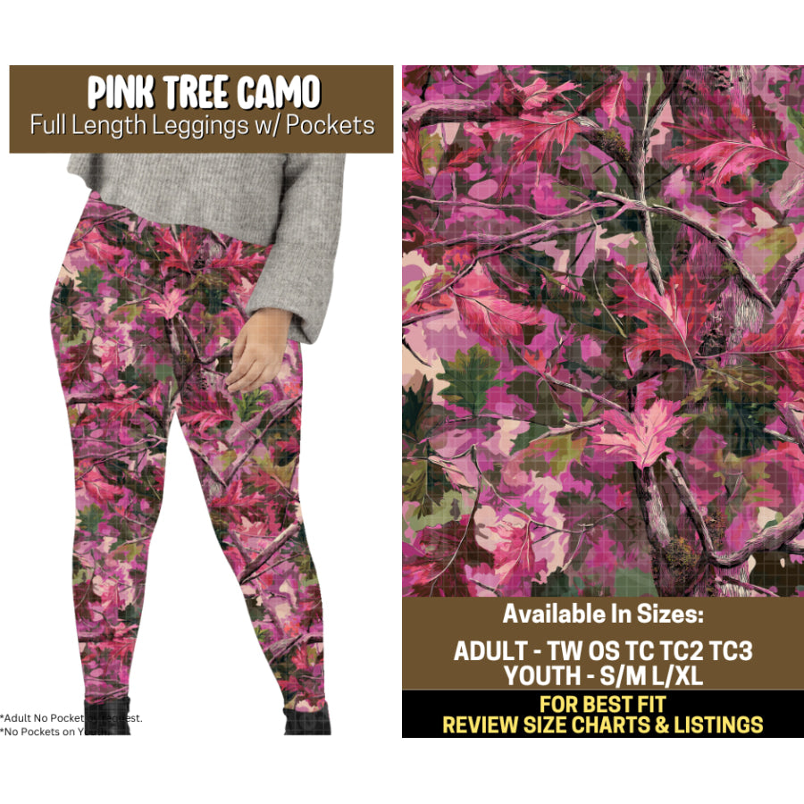 Preorder Custom Styles Pink Tree Camo Closes 12 Sep ETA mid Jan 2026 Leggings