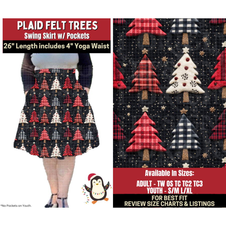Preorder Custom Styles Plaid Felt Trees Closes 4 Sep ETA early Jan 2026 Leggings
