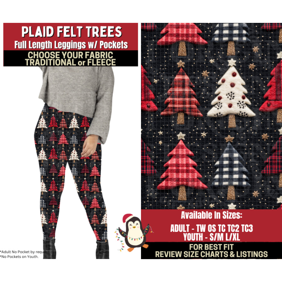 Preorder Custom Styles Plaid Felt Trees Closes 4 Sep ETA early Jan 2026 Leggings
