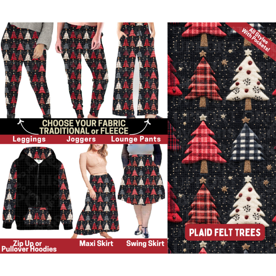 Preorder Custom Styles Plaid Felt Trees Closes 4 Sep ETA early Jan 2026 Leggings