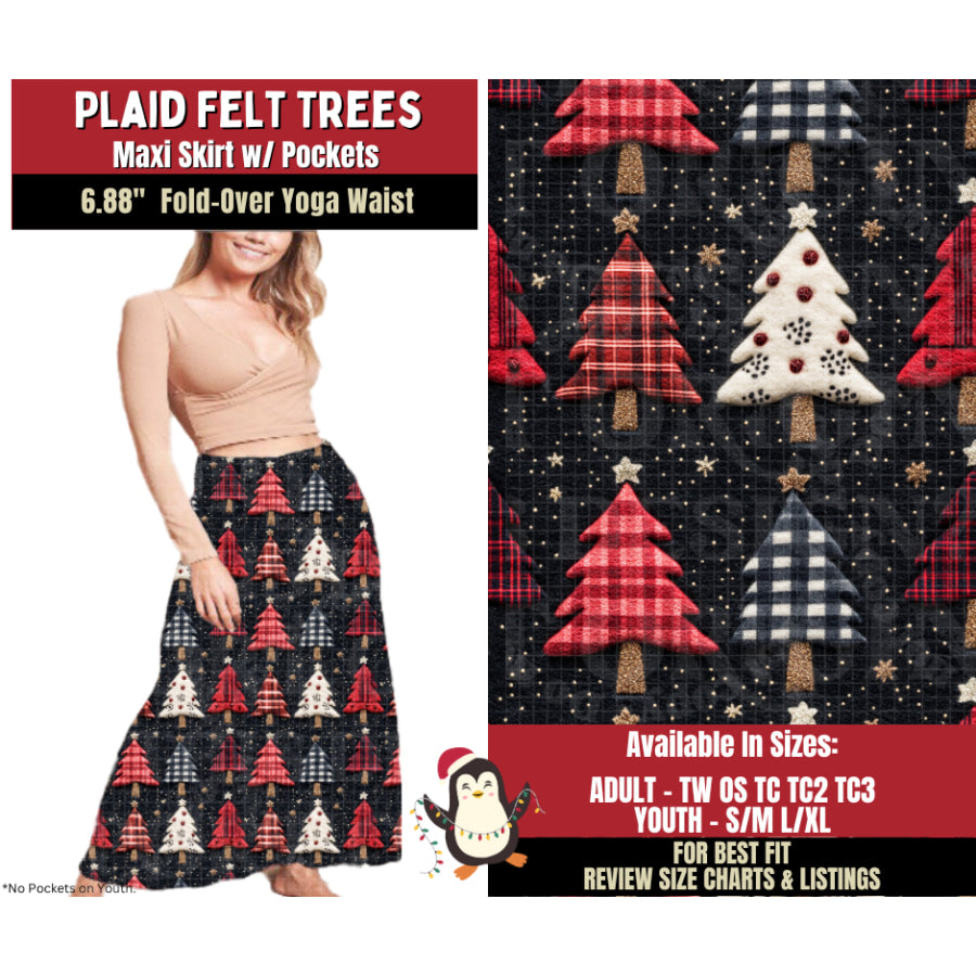 Preorder Custom Styles Plaid Felt Trees Closes 4 Sep ETA early Jan 2026 Leggings
