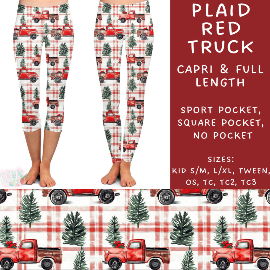 Preorder Custom Styles - Plaid Red Truck - Closes 31 Oct - ETA early Jan 2025 Leggings