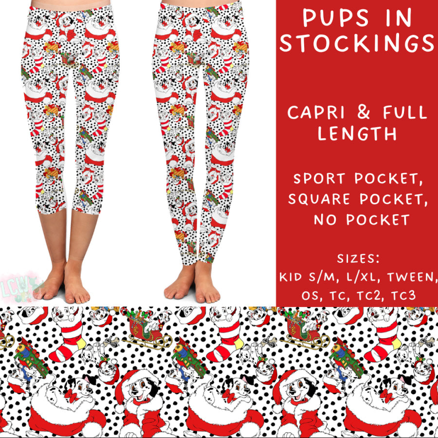 Preorder Custom Styles - Pups In Stockings - Closes 31 Oct - ETA early Jan 2025 Leggings