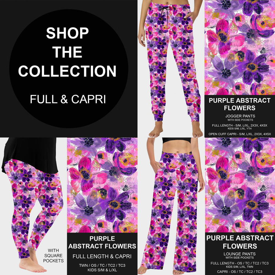 PREORDER Custom Styles - Purple Abstract Flowers - Closes 20 May - ETA late Aug 2025 Loungewear