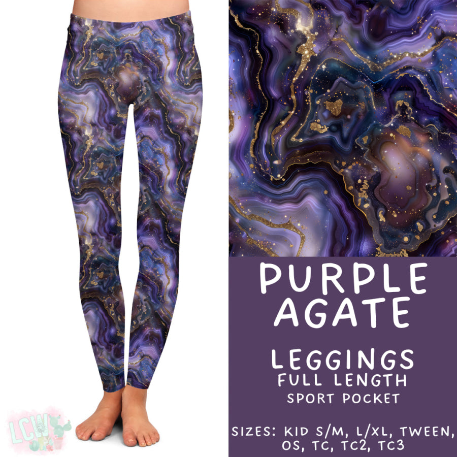 Preorder Custom Styles - Purple Agate - Closes 17 Nov - ETA early Feb 2026 Leggings