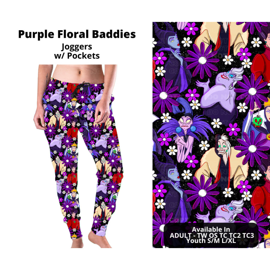 PREORDER Custom Styles - Purple Floral Baddies - Closes 21 Nov - ETA late Feb 2025 Leggings