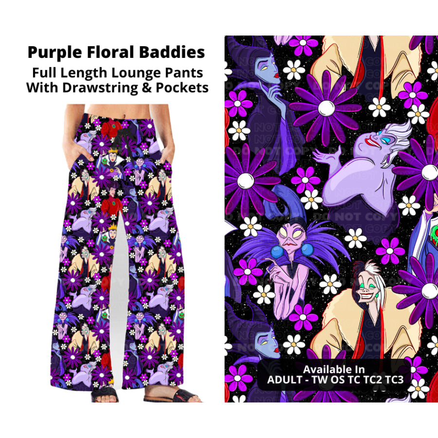 PREORDER Custom Styles - Purple Floral Baddies - Closes 21 Nov - ETA late Feb 2025 Leggings