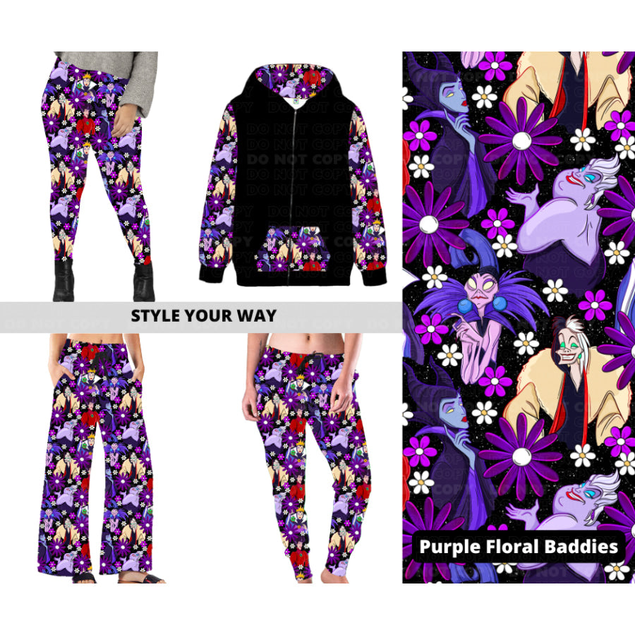 PREORDER Custom Styles - Purple Floral Baddies - Closes 21 Nov - ETA late Feb 2025 Leggings