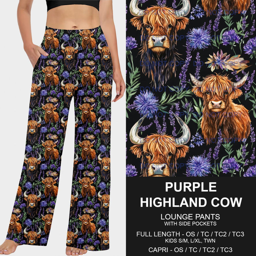 PREORDER Custom Styles - Purple Highland Cow - Closes 25 Mar - ETA late Jun 2025 Loungewear