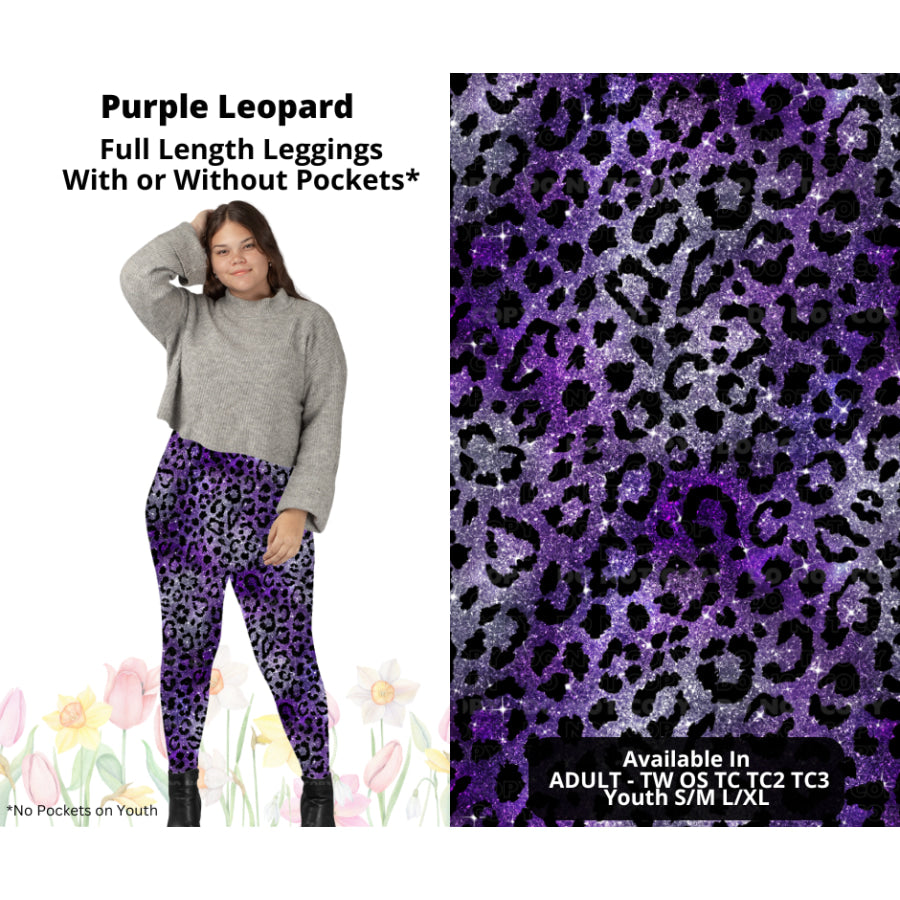 Preorder Custom Styles - Purple Leopard - Closes 17 Mar - ETA late Jun 2025 Leggings