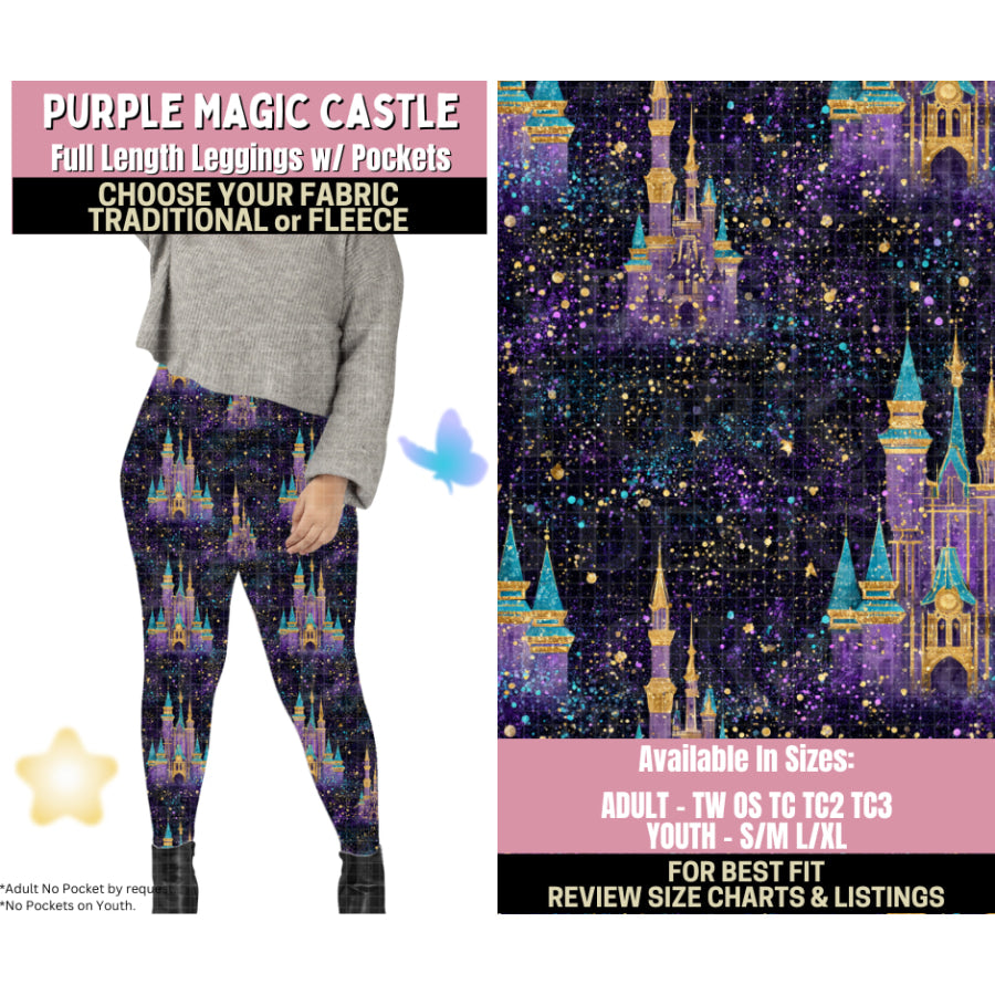Preorder Custom Styles - Purple Magic Castle - Closes 25 Sep - ETA late Jan 2026 Leggings
