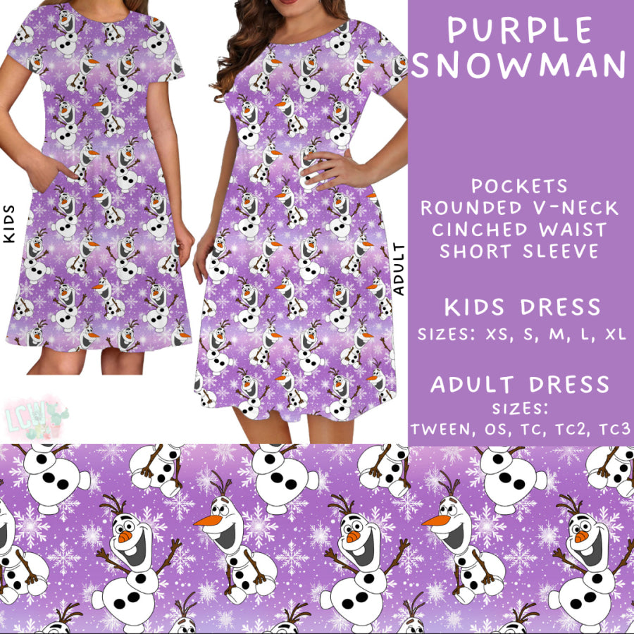 Preorder Custom Styles - Purple Snowman - Closes 31 Oct - ETA early Jan 2025 Leggings