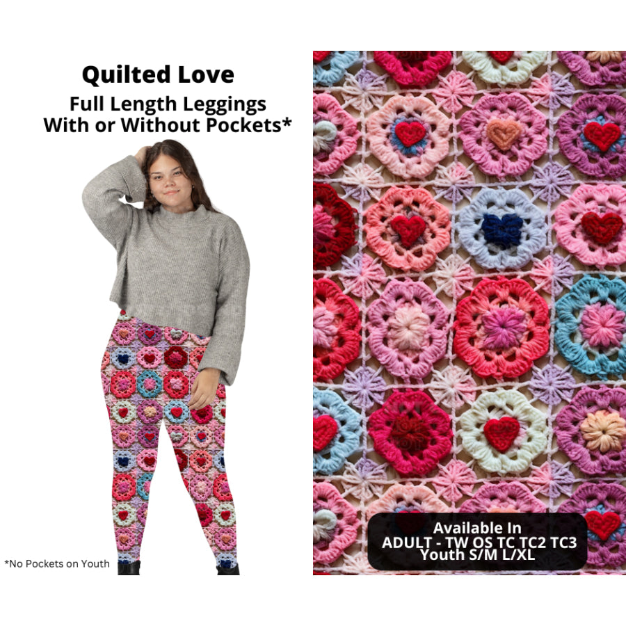 PREORDER Custom Styles - Quilted Love - Closes 28 Nov - ETA late Feb 2025 Leggings