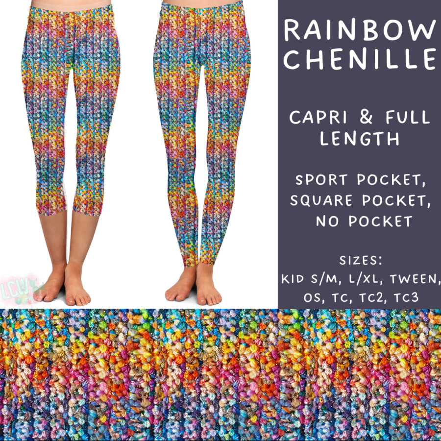 Preorder Custom Styles - Rainbow Chenille - Closes 10 Jan - ETA early Apr 2025 Leggings