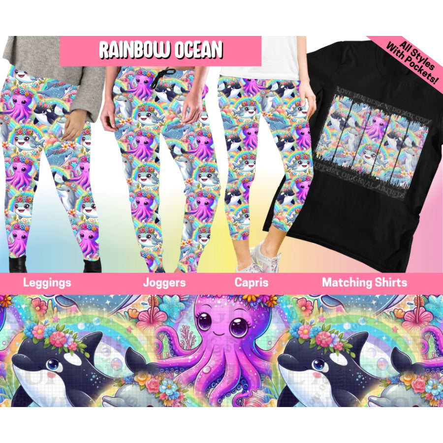 Preorder Custom Styles - Rainbow Ocean - 23 May - ETA early Sep 2025 Leggings