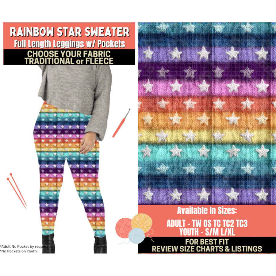 Preorder Custom Styles - Rainbow Star Sweater - Closes 1 Oct - ETA Early Feb 2026 Leggings
