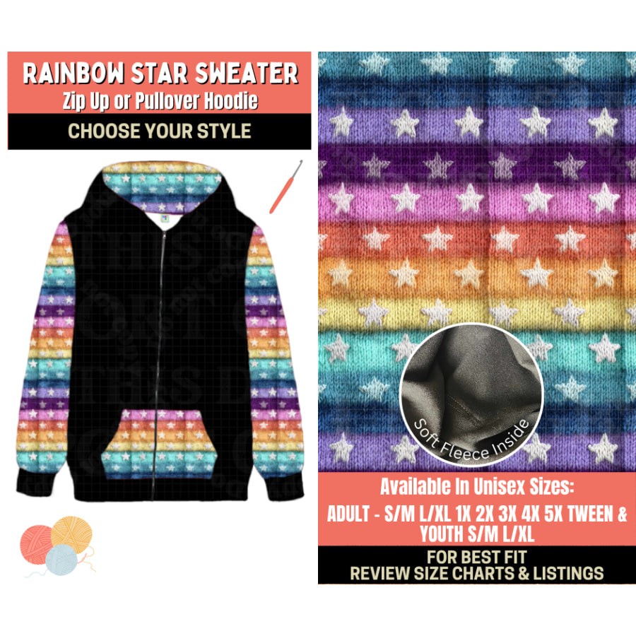 Preorder Custom Styles - Rainbow Star Sweater - Closes 1 Oct - ETA Early Feb 2026 Leggings