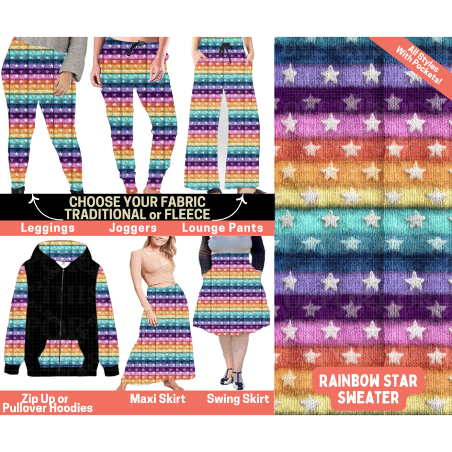 Preorder Custom Styles - Rainbow Star Sweater - Closes 1 Oct - ETA Early Feb 2026 Leggings