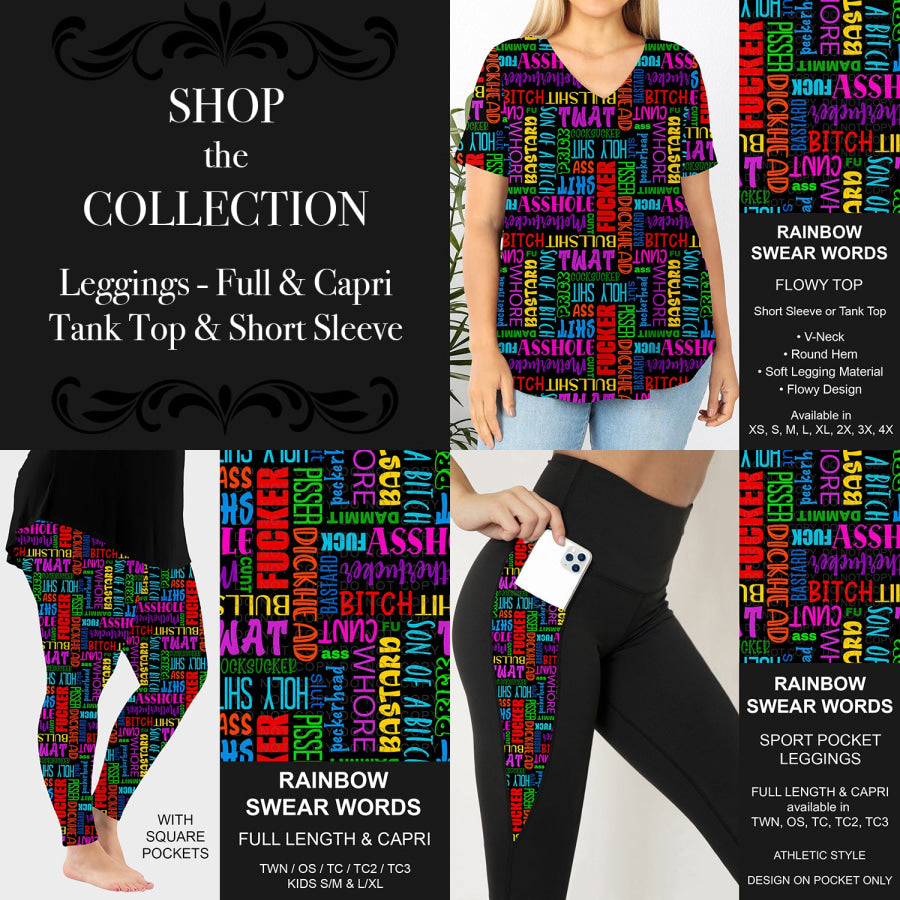 PREORDER Custom Styles - Rainbow Swear Words - Closes 18 Jul - ETA mid Oct 2025 Loungewear