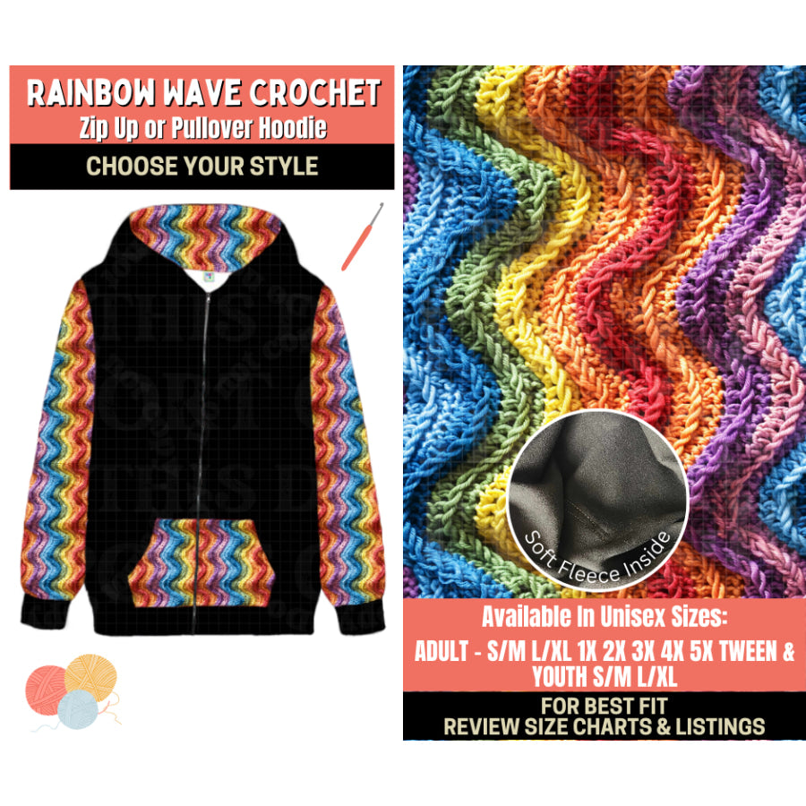 Preorder Custom Styles - Rainbow Wave Crochet - Closes 1 Oct - ETA Early Feb 2026 Leggings