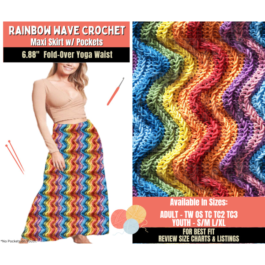 Preorder Custom Styles - Rainbow Wave Crochet - Closes 1 Oct - ETA Early Feb 2026 Leggings