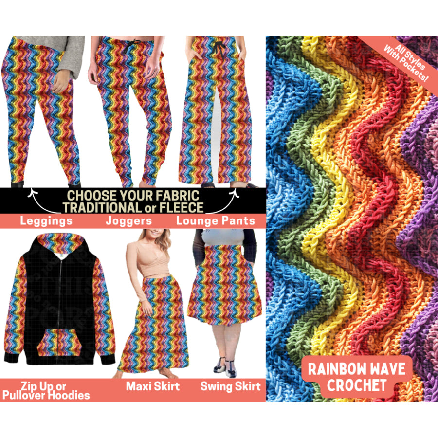 Preorder Custom Styles - Rainbow Wave Crochet - Closes 1 Oct - ETA Early Feb 2026 Leggings